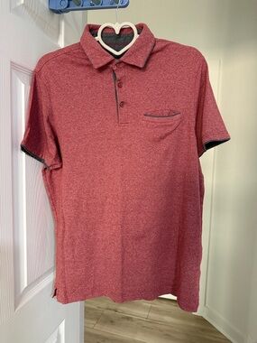 7 Diamonds Men's Heather Burgundy Polo with Contrast Trim